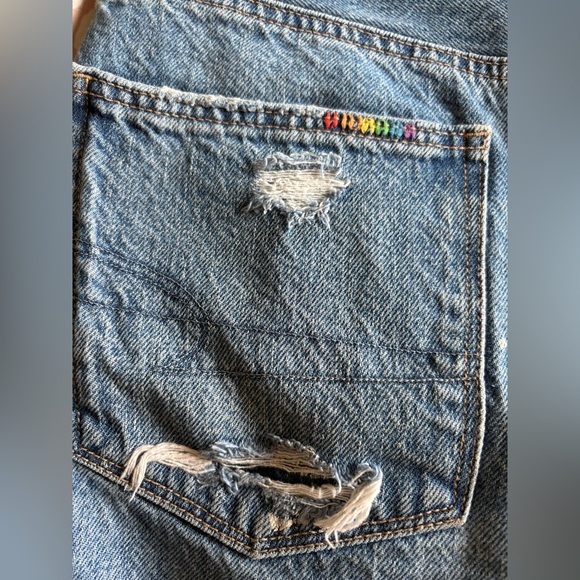 American Eagle Outfitters Blue Jean Shorts Distressed Vintage - Picture 4 of 7